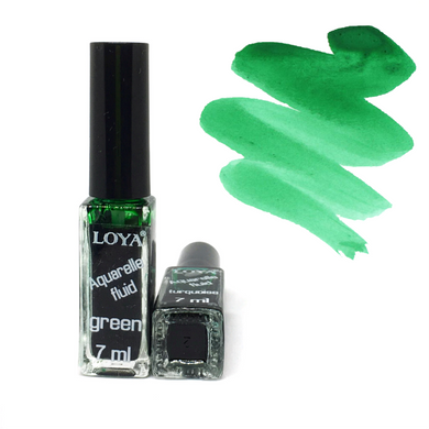 Рідка акварель Aquarelle Fluid LOYA зелений Green 7 мл, 55110, В наявності, 2, Зелений