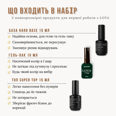 LOYA Test Drive Trial Kit 3-in-1: Base, Color, Top Coat System