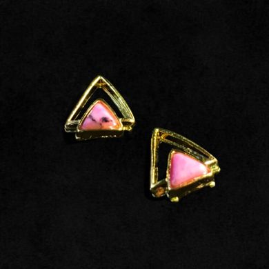 Золотая брошь с розовым камнем 5*5 мм, 60130, В наличии, 10, Розовый