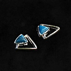 Срібна брошка з блакитним каменем 5*5 мм, 60132, В наявності, 10, Блакитний