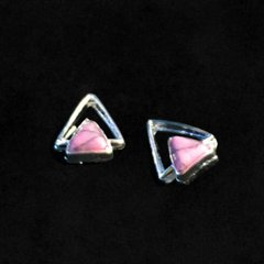 Срібна брошка з рожевим каменем 5*5 мм, 60133, В наявності, 10, Рожевий