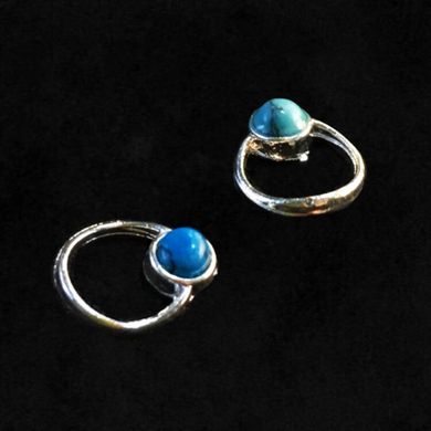 Серебрянная брошь с голубым камнем 6*6 мм, 60135, В наличии, 10, Голубой