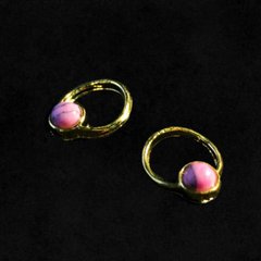 Золота брошка з рожевим каменем 6*6 мм, 60138, В наявності, 10, Рожевий