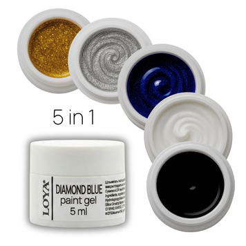 Set of Gel Paints with Sticky Layer LOYA, 5 in 1, 5 ml