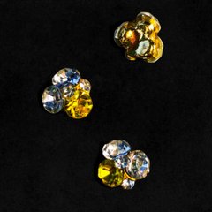 Брошь для инкрустации с желтым кристаллом 6*6 мм, 60109, В наличии, 10, Жёлтый
